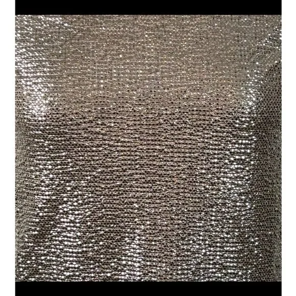 Monteau Champagne Metallic Textured Short Sleeve Top Size Small NWT - Picture 6 of 15
